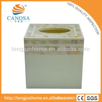 Latest Design Freshwater Shell Decorate Tissue Box Cover